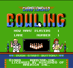 Championship Bowling (USA) Title Screen